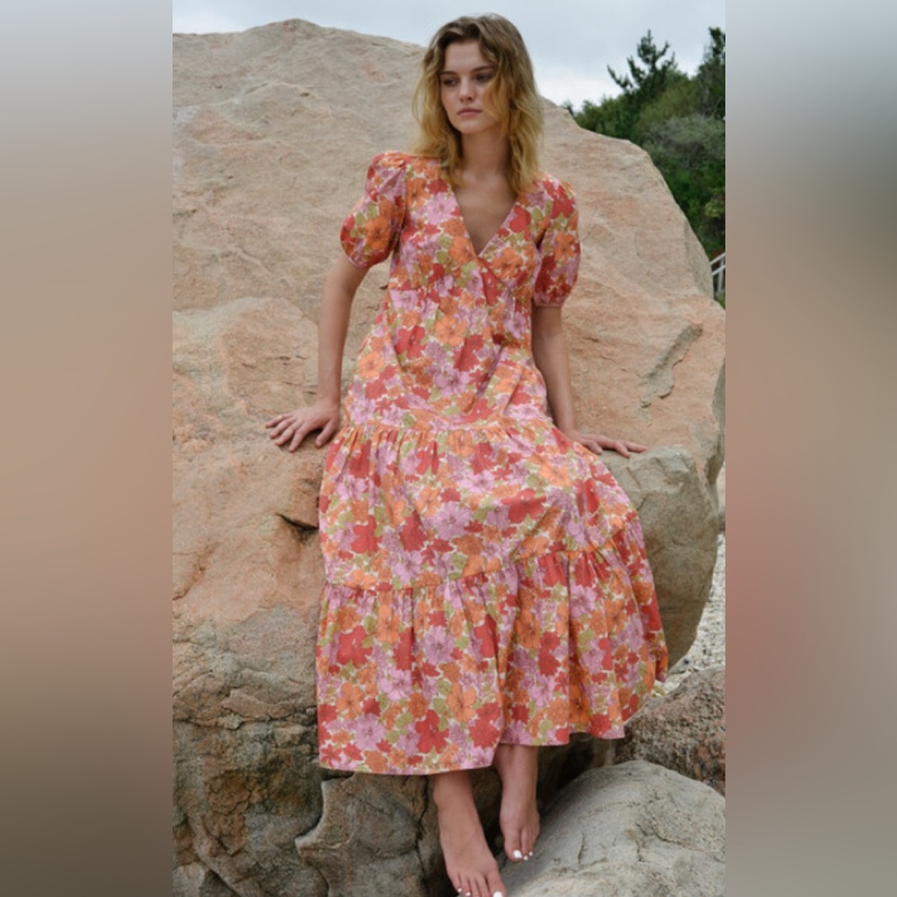 Floral Pink Maxi Dress from Cocoshop